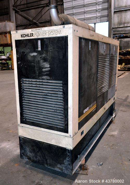 Used Kohler 100 kW standby diesel generator set, model 100REOZJ SN-699799. John Deere model 6068TF250 engine rated 166 HP @ 1800 RPM. 3/60/277/480V currently set up for 480V, 12 lead reconnectable. 1...