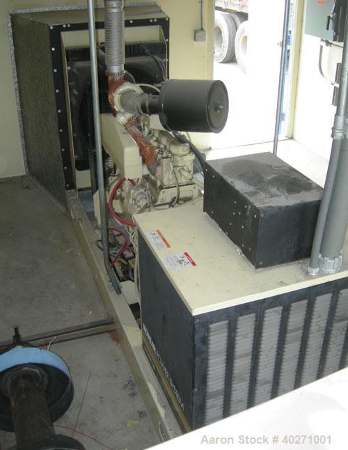 Used - Kohler 150 kW diesel generator set, model 150ROZJ81, spec PA-189821-81, 3/60/277-480V. Kohler 460V auto transfer switch, Pryco 24" x 48" x 48" fuel tank, all mounted in Atkinson sound attenuat...