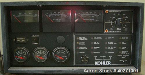 Used - Kohler 150 kW diesel generator set, model 150ROZJ81, spec PA-189821-81, 3/60/277-480V. Kohler 460V auto transfer switch, Pryco 24" x 48" x 48" fuel tank, all mounted in Atkinson sound attenuat...