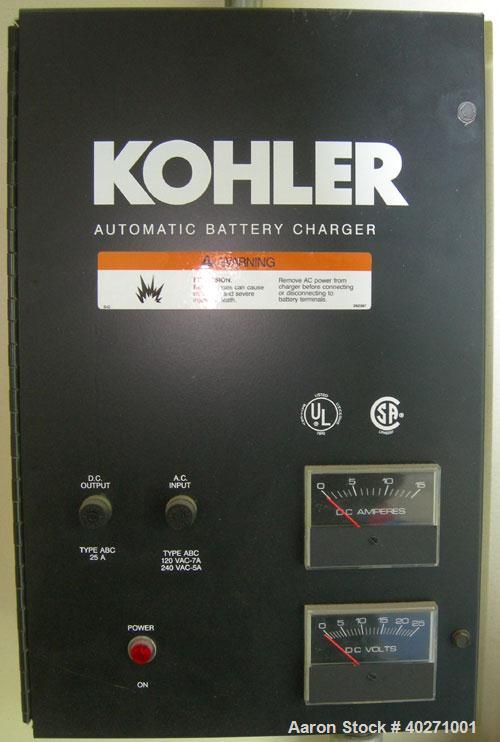 Used - Kohler 150 kW diesel generator set, model 150ROZJ81, spec PA-189821-81, 3/60/277-480V. Kohler 460V auto transfer switch, Pryco 24" x 48" x 48" fuel tank, all mounted in Atkinson sound attenuat...