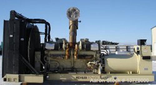 Used Kohler 1600 kW standby rated diesel generator set, model 1600ROZD. 3/60/277-480 volts, 1800 rpm, 0.8 PF, 24 battery volts. 16 cylinder turbocharged Detroit Diesel engine, model 91637416, spec A3...