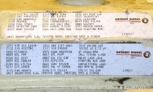 Used Kohler 200 kW Diesel Standby Generator Set. Kohler model 200R0ZD71, serial #355911. Detroit Diesel model 6-71T turbocharged engine. 3/60/277-480V. 12 lead reconnectable mainline circuit breaker....
