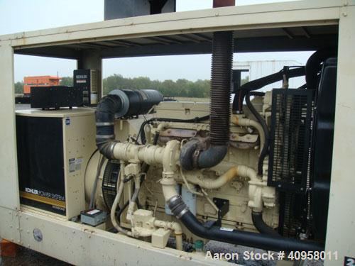 Used Kohler 250 kW Natural Gas Generator Set, Kohler model 250RDZ, cat #PA-194265. 3/60/277-480V, Class H. Detroit natural gas engine rated 415 hp @ 1800 rpm, model 6063GKG5, spec A-343335, 12 lead r...