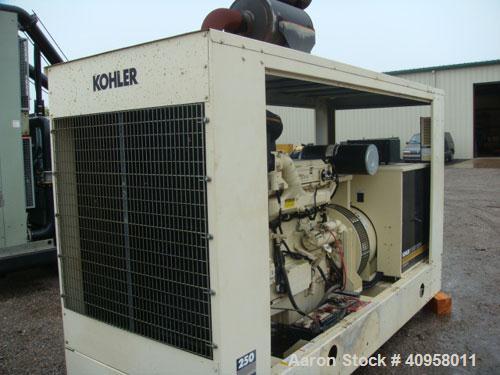 Used Kohler 250 kW Natural Gas Generator Set, Kohler model 250RDZ, cat #PA-194265. 3/60/277-480V, Class H. Detroit natural gas engine rated 415 hp @ 1800 rpm, model 6063GKG5, spec A-343335, 12 lead r...