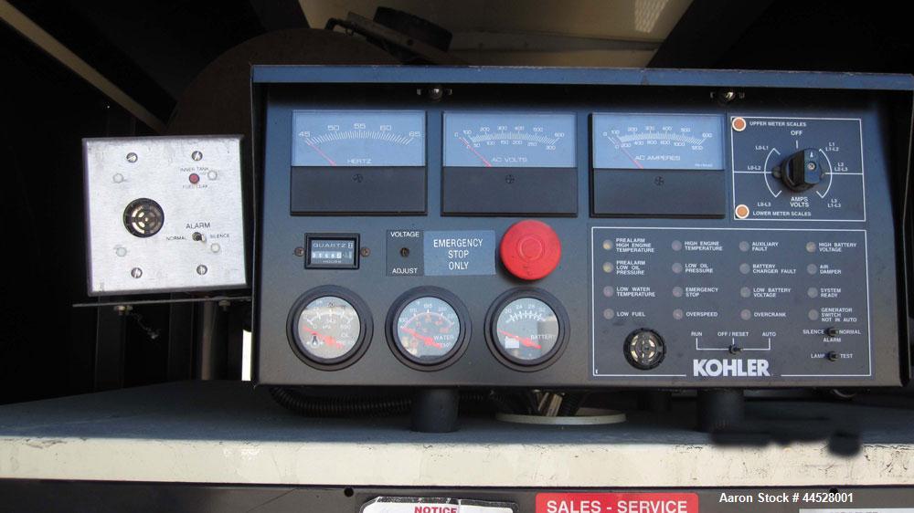 Used Kohler 265kW standby (240kW prime) diesel generator set, model 250REOZV SN 767397, Volvo TAD1031GE engine rated 400 HP @ 1800 RPM, emissions EPA tier 2, SN-2100326667. 3/60/277/480V. 400 Amp mai...