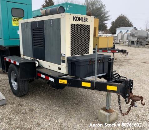 Used- Kohler 25 kW Standby Diesel Portable / Trailered Generator Set