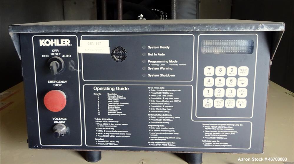 Used Kohler 300 kW Standby Rental Grade Diesel Generator Model 300REOZDN