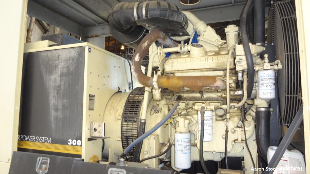 Used Kohler 300 kW standby diesel generator set, model 300ROZD81 SN-384691. Detroit Diesel 6V-92TA engine rated 474 HP @ 1800 RPM, SN-06VF216877. 3/60/120/208V, 12-lead reconnectable to other voltage...
