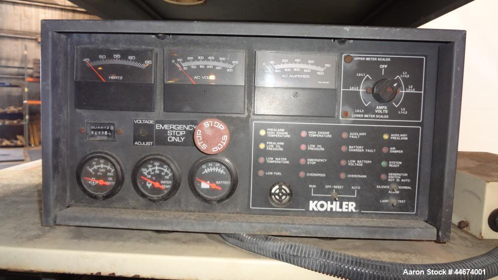 Used Kohler 300 kW standby diesel generator set, model 300ROZD81 SN-384691. Detroit Diesel 6V-92TA engine rated 474 HP @ 1800 RPM, SN-06VF216877. 3/60/120/208V, 12-lead reconnectable to other voltage...