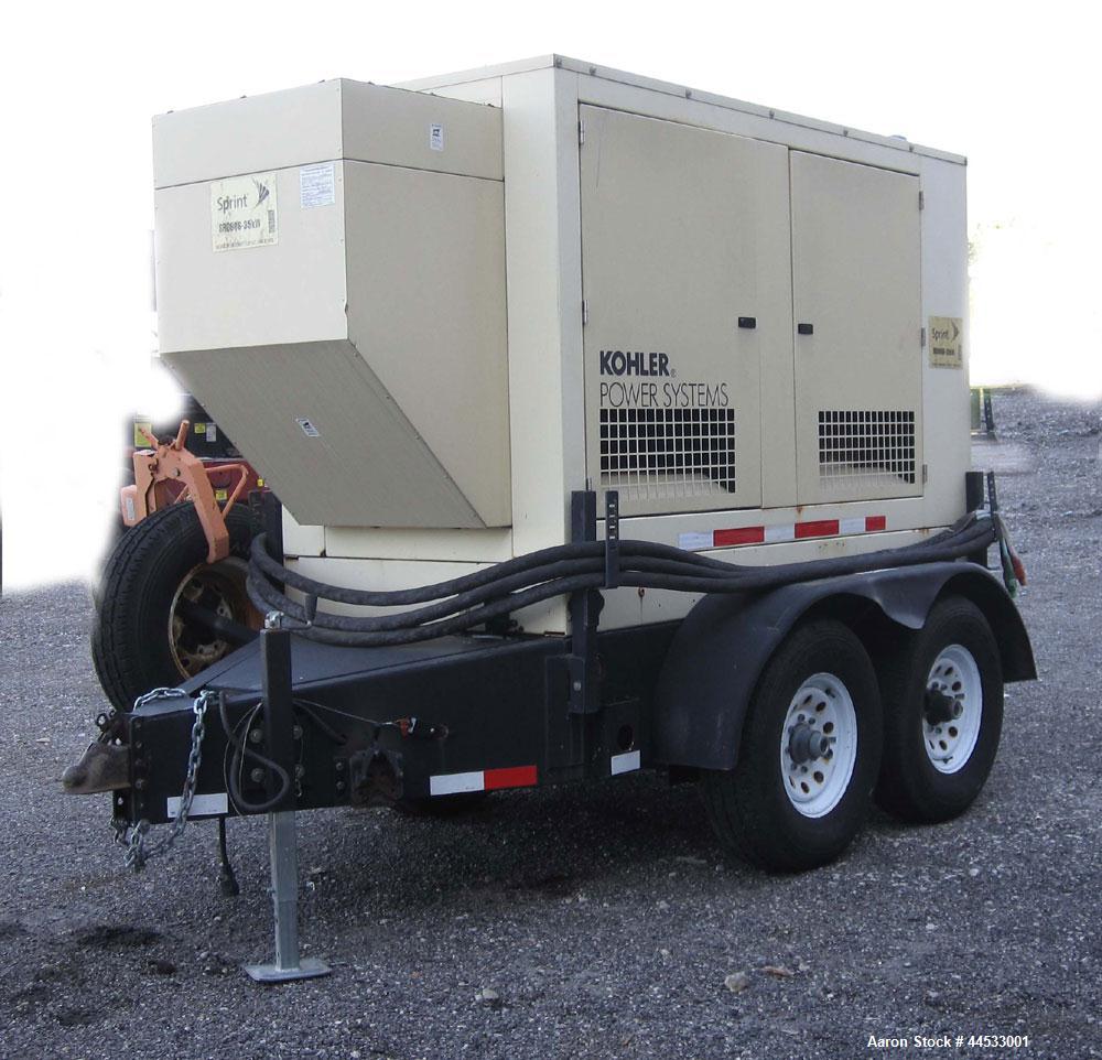 Used- Kohler 33 kW prime rated, portable / trailer mounted, diesel generator set, model 30REOZJB SN- 0789170. John Deere 302...
