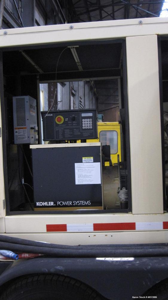 Used Kohler 33 kW prime rated portable / trailer mounted, diesel generator set, model 30REOZJB, SN-0793273. John Deere 3029TF150 engine rated 64 HP @ 1800 RPM, SN-PE3029T337680. 3/60/120/208V and 1/6...