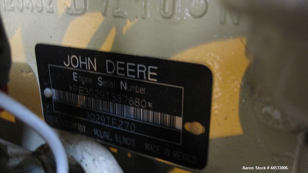 Used Kohler 33 kW prime rated portable / trailer mounted, diesel generator set, model 30REOZJB, SN-0793273. John Deere 3029TF150 engine rated 64 HP @ 1800 RPM, SN-PE3029T337680. 3/60/120/208V and 1/6...