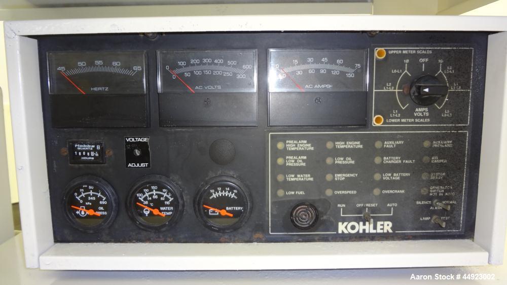 Used Kohler 30kW standby (27 kW Prime) natural gas generator set, model 30RZ202, SN-320614. Ford CSG-649 engine rated 82 HP at 1800 RPM. 1/60/120/240V. PMG (permanent magnet generator). Weather enclo...