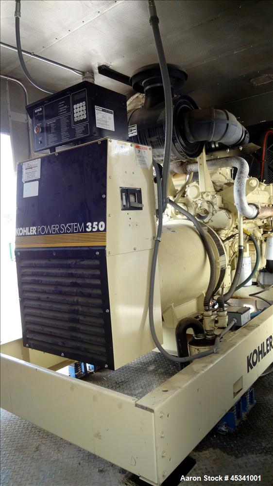 Used Kohler 350 kW standby diesel generator set, model 350ROZD71 SN-386497. Detroit Diesel 8V-92TA engine rated 568 HP @ 1800 RPM, SN-08VF173210. 3/60/277-480V. PMG Permanent magnet generator. 600 Am...
