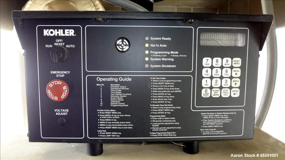 Used Kohler 350 kW standby diesel generator set, model 350ROZD71 SN-386497. Detroit Diesel 8V-92TA engine rated 568 HP @ 1800 RPM, SN-08VF173210. 3/60/277-480V. PMG Permanent magnet generator. 600 Am...