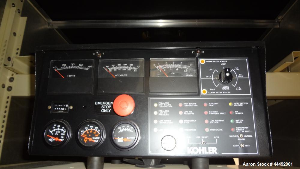 Used Kohler 400 kW Standby Diesel Generator Set, Model 400REOZV, Serial #2089709.  Volvo TAD1242GE engine rated 602 hp @ 1800 rpm, emissions EPA Tier 2.  3/60/277/480V, 12-lead reconnectable.  400 Am...