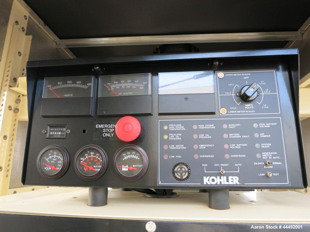 Used Kohler 400 kW Standby Diesel Generator Set, Model 400REOZV, Serial #2089709.  Volvo TAD1242GE engine rated 602 hp @ 1800 rpm, emissions EPA Tier 2.  3/60/277/480V, 12-lead reconnectable.  400 Am...