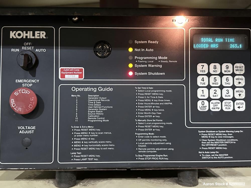 Kohler 460 kW Standby (415 kW prime) Diesel Generator Set