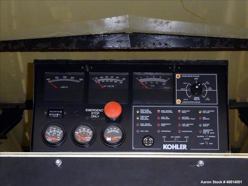 Used Kohler 505 kW diesel generator. Volvo Penta TAD1641GE engine EPA Tier 2 ce