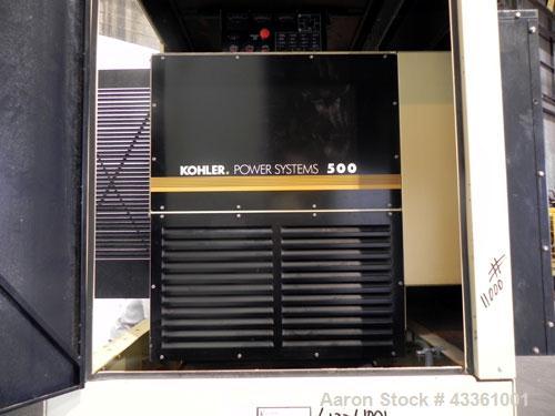 Used Kohler 475 kW diesel generator set, Model 500REOZV, SN-2063752. Volvo model TAD1641GE D500 16.1B65 4-cycle turbocharged engine rated 757 HP @ 1800 RPM, EPA Tier II certified. 3/60/120/208/277/48...