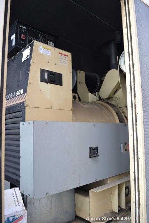 Used Kohler 515kW diesel generator set. Kohler Model 500ROZD Serial 622118. Detroit Diesel 12V-92T rated 830 HP @ 1800 RPM. 3/60/480V. Weather Enclosure. 1000 Gallon Sub-base fuel tank. Less than 150...