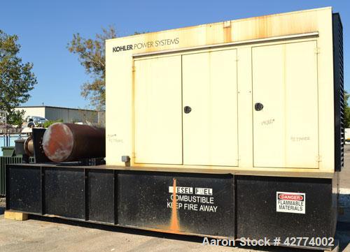 Used Kohler 500kW Diesel Generator Set, Model 500ROZD71, Serial #395955. Detroit Diesel 12-92TA turbocharged aftercooled rated 830 HP @ 1800 RPM. 3/60/120/208/277-480 Volt, currently set up for 208 V...