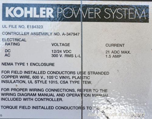 Used Kohler 500kW Diesel Generator Set, Model 500ROZD71, Serial #395955. Detroit Diesel 12-92TA turbocharged aftercooled rated 830 HP @ 1800 RPM. 3/60/120/208/277-480 Volt, currently set up for 208 V...