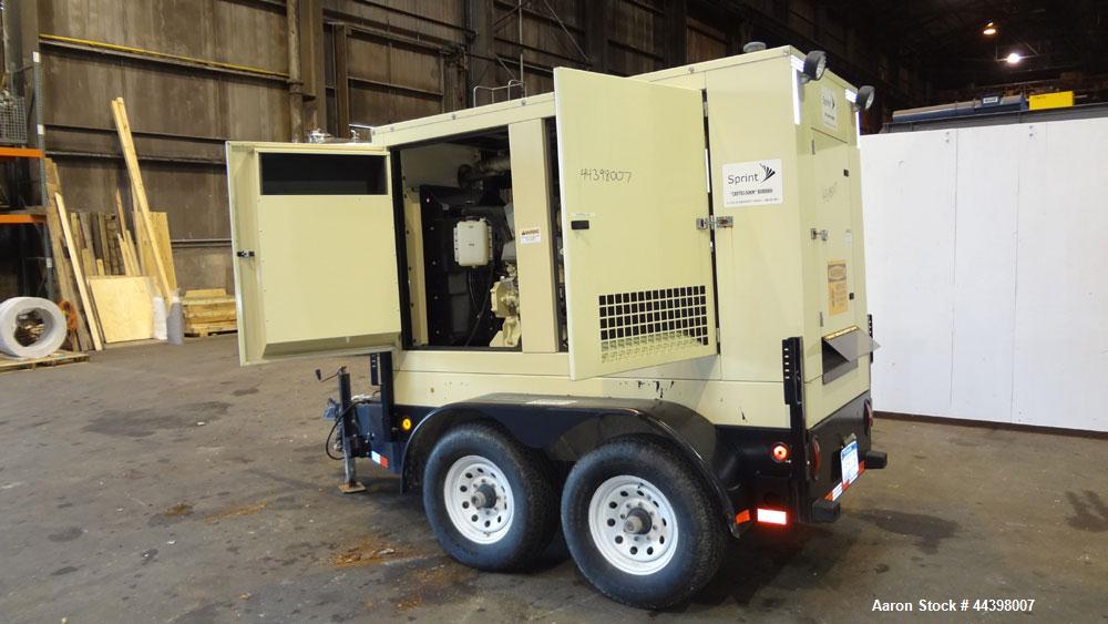 Used John Deere / Kohler 55 kW Standby (50 kW prime) diesel generator set, portable / trailer mounted, model 50REOZJB,  SN-2149456. John Deere 4045TF270 engine rated 110 HP at 1800 RPM, emissions EPA...