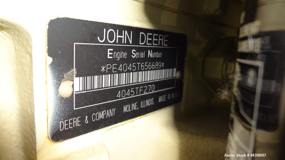 Used John Deere / Kohler 55 kW Standby (50 kW prime) diesel generator set, portable / trailer mounted, model 50REOZJB,  SN-2149456. John Deere 4045TF270 engine rated 110 HP at 1800 RPM, emissions EPA...