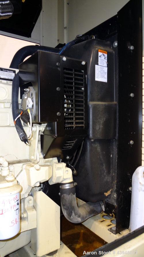 Used Kohler 62 kW standby diesel generator set, model 60REOZJB, SN-2104402. John Deere 4045T150 engine rated 110 HP @ 1800 RPM, emissions EPA tier 2 certified. 3/60/120/240V with PMG permanent magnet...