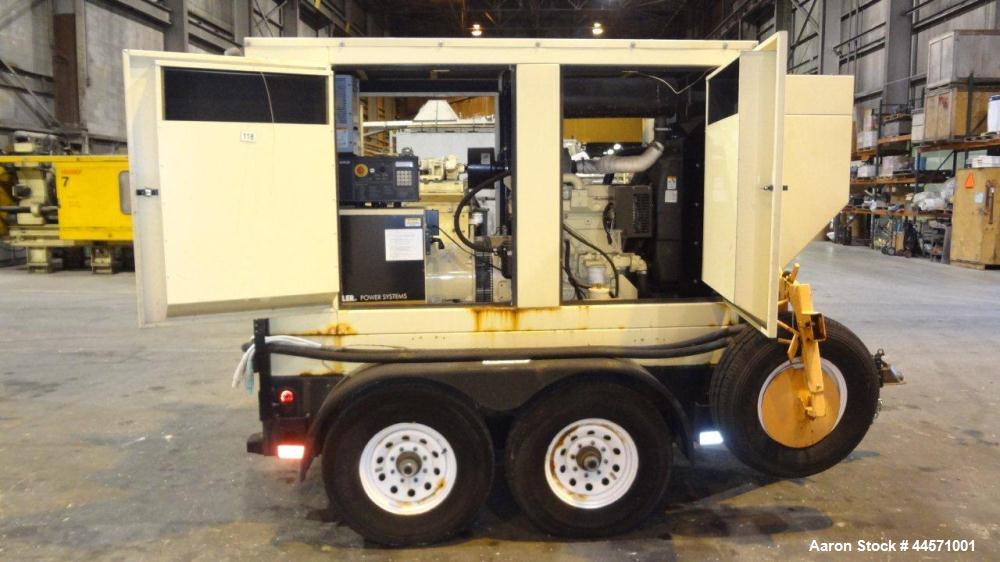 Used Kohler 54 kW standby (50 kW prime) rated diesel generator set, trailer mounted, model 60REOZJB, SN-791303. John Deere 4045TF270 engine rated 110 HP @ 1800 RPM, emissions EPA tier 2 certified, SN...