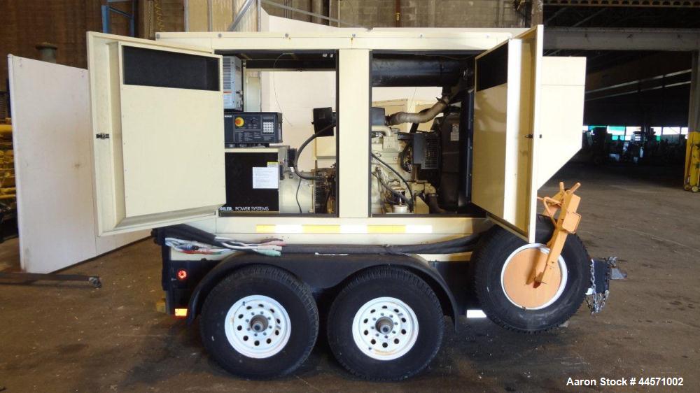 Used Kohler 54 kW standby (50kW prime) diesel generator set, trailer mounted, model 60REOZJB, SN-2002787. John Deere 4045TF270 engine rated 110 HP @ 1800 RPM, emissions EPA tier 2 certified, SN-PE404...