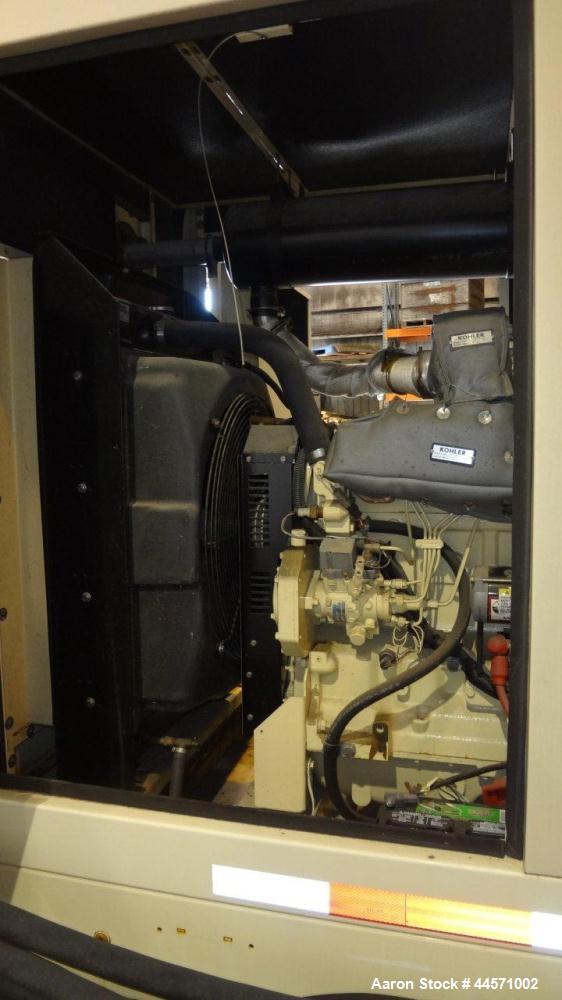 Used Kohler 54 kW standby (50kW prime) diesel generator set, trailer mounted, model 60REOZJB, SN-2002787. John Deere 4045TF270 engine rated 110 HP @ 1800 RPM, emissions EPA tier 2 certified, SN-PE404...