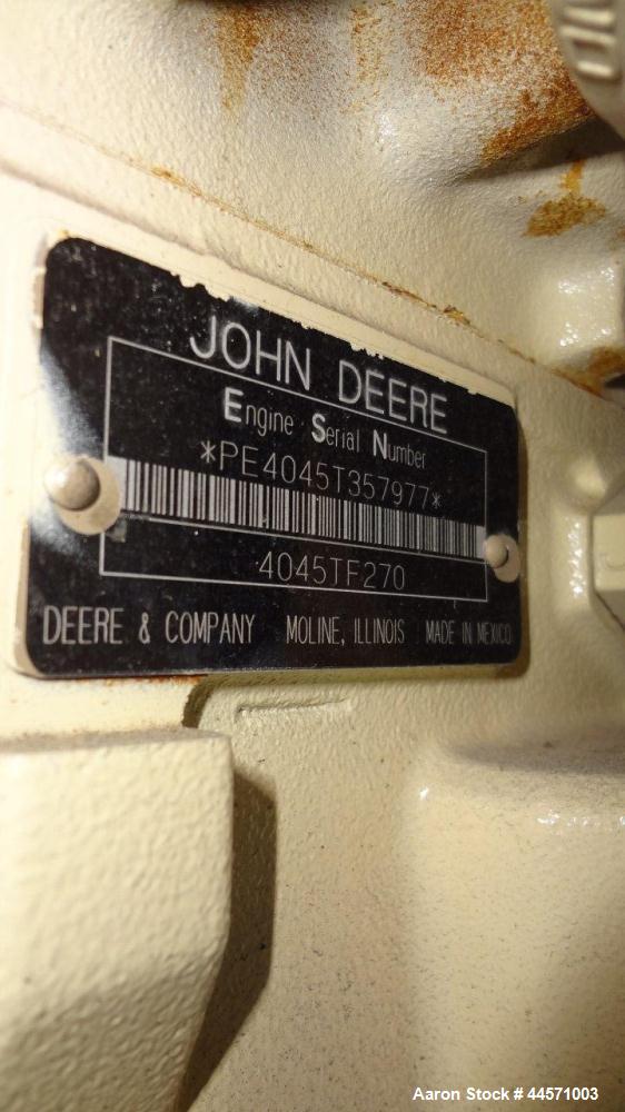 Used Kohler 54 kW Standby (50 kW Prime) Rated Diesel Generator Set, trailer mounted, model 60REOZJB, serial #2002041.  John Deere 4045TF270 engine rated 110 hp @ 1800 rpm, emissions EPA tier 2 certif...