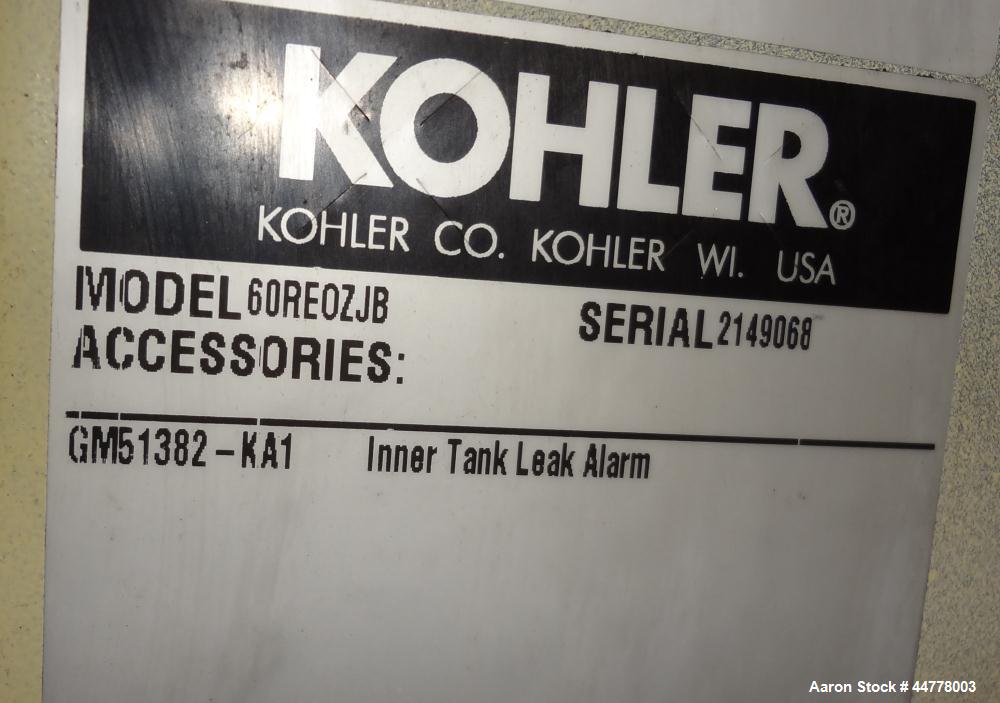 Used John Deere/Kohler 58 kW Standby Diesel Generator Set, Model 60REOZJB