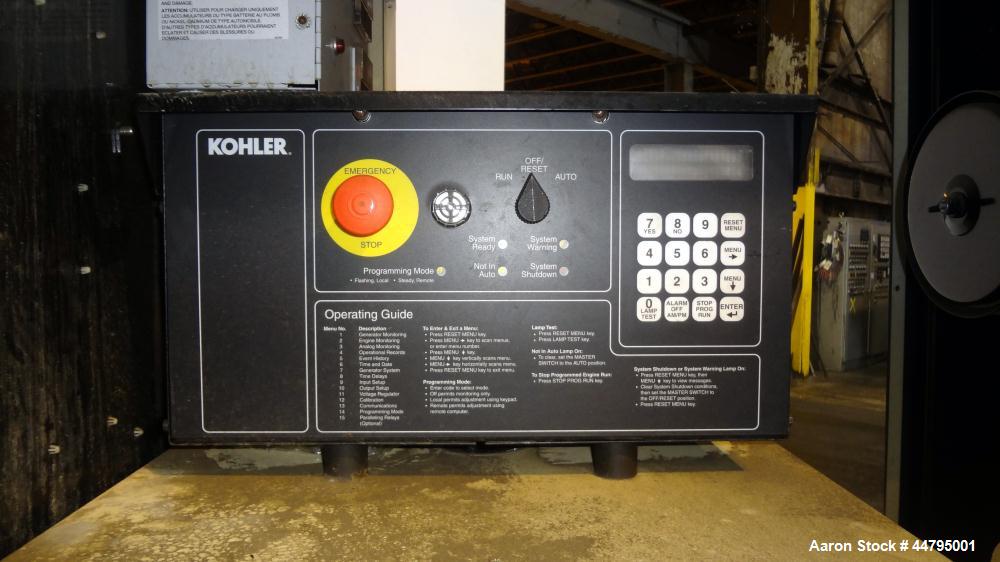 Used Kohler 54 kW Standby (50 kW Prime) Rated Diesel Generator Set, trailer mounted, model 60REOZJB, serial #0793326.  John Deere 4045TF270 engine rated 110 hp @ 1800 rpm, emissions EPA tier 2 certif...