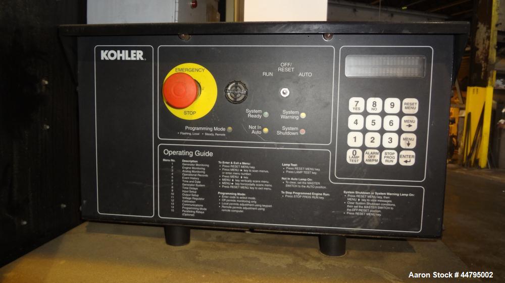 Used Kohler 54 kW Standby (50 kW Prime) Rated Diesel Generator Set, trailer mounted, model 60REOZJB, serial #2026818.  John Deere 4045TF270 engine rated 110 hp @ 1800 rpm, emissions EPA tier 2 certif...