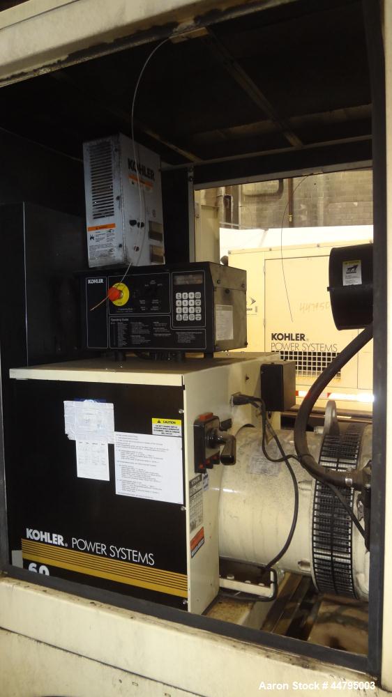 Used Kohler 54 kW Standby (50 kW Prime) Rated Diesel Generator Set, trailer mounted, model 60REOZJB, serial #0794734.  John Deere 4045TF270 engine rated 110 hp @ 1800 rpm, emissions EPA tier 2 certif...