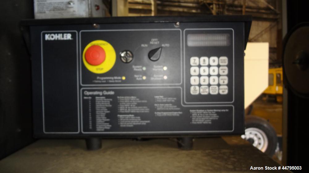Used Kohler 54 kW Standby (50 kW Prime) Rated Diesel Generator Set, trailer mounted, model 60REOZJB, serial #0794734.  John Deere 4045TF270 engine rated 110 hp @ 1800 rpm, emissions EPA tier 2 certif...