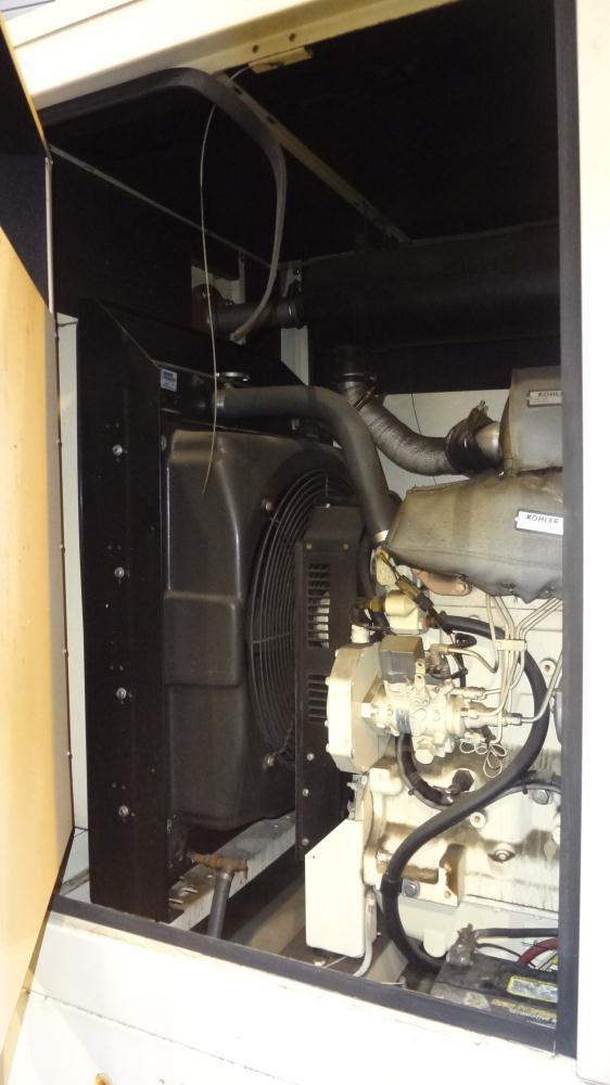 Used Kohler 54 kW Standby (50 kW Prime) Rated Diesel Generator Set, trailer mounted, model 60REOZJB, serial #0794734.  John Deere 4045TF270 engine rated 110 hp @ 1800 rpm, emissions EPA tier 2 certif...