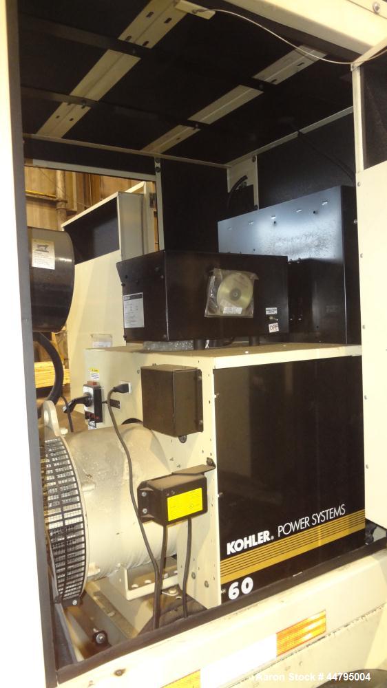 Used Kohler 62 kW Standby (57 kW Prime) Rated Diesel Generator Set, trailer mounted, model 60REOZJB, serial #2121110.  John Deere 4045TF270 engine rated 110 hp @ 1800 rpm, emissions EPA tier 2 certif...