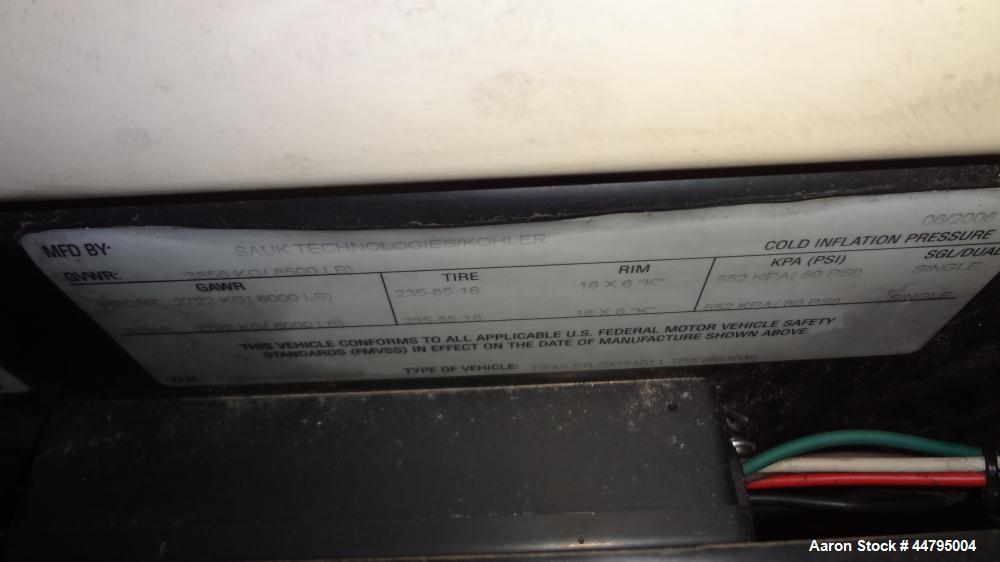 Used Kohler 62 kW Standby (57 kW Prime) Rated Diesel Generator Set, trailer mounted, model 60REOZJB, serial #2121110.  John Deere 4045TF270 engine rated 110 hp @ 1800 rpm, emissions EPA tier 2 certif...