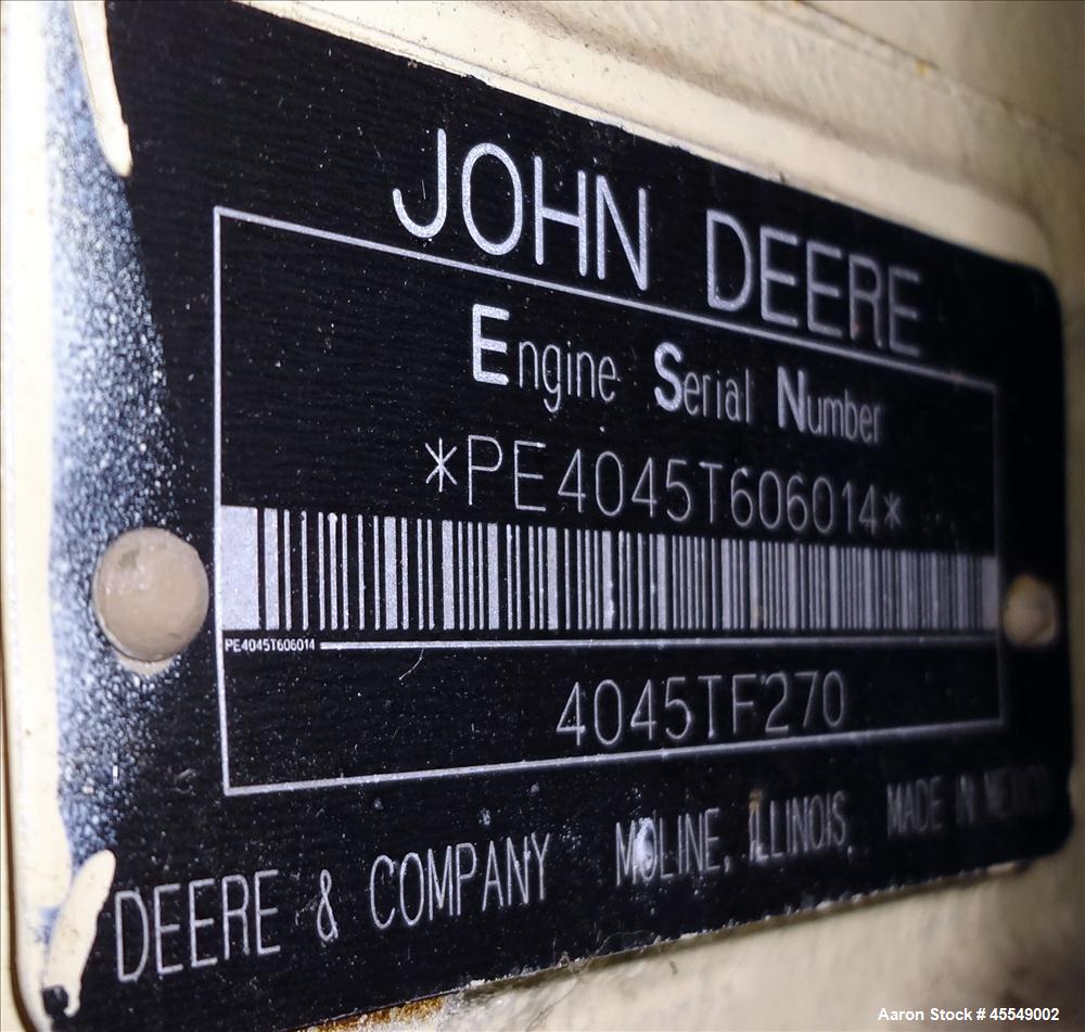 Used Kohler / John Deere 58 kW diesel generator, model 60REOZJB. John Deere 404