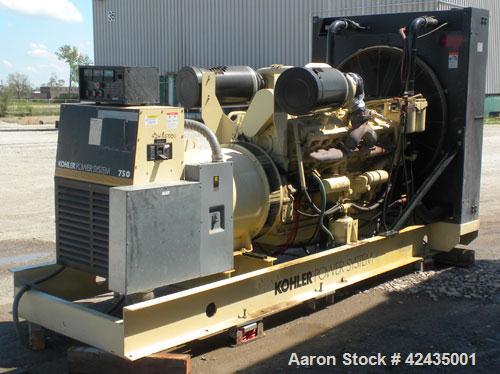Used Kohler 750 kW Diesel Generator Set. Kohler model 750R0ZD, serial #386319. Detroit Diesel 16V-92TA engine rated 1170 hp @ 1800 rpm. 3/60/277-480V. 800 Amp and 225 Amp circuit breaker, battery cha...