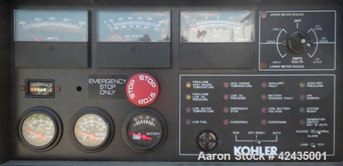 Used Kohler 750 kW Diesel Generator Set. Kohler model 750R0ZD, serial #386319. Detroit Diesel 16V-92TA engine rated 1170 hp @ 1800 rpm. 3/60/277-480V. 800 Amp and 225 Amp circuit breaker, battery cha...