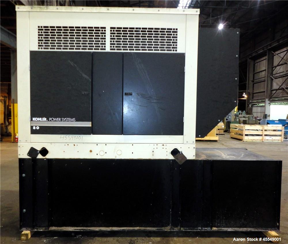 Used John Deere / Kohler 61 kW diesel generator, model 60REOZJB. John Deere 404