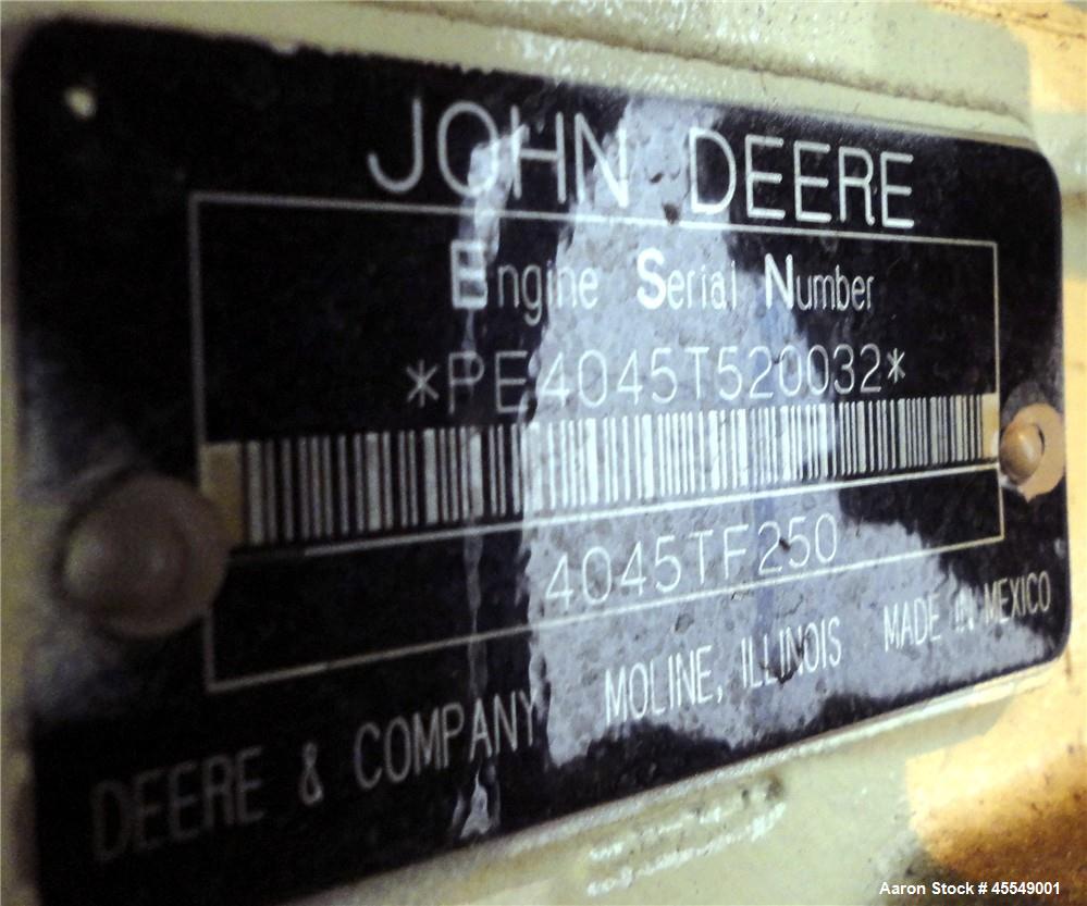 Used John Deere / Kohler 61 kW diesel generator, model 60REOZJB. John Deere 404