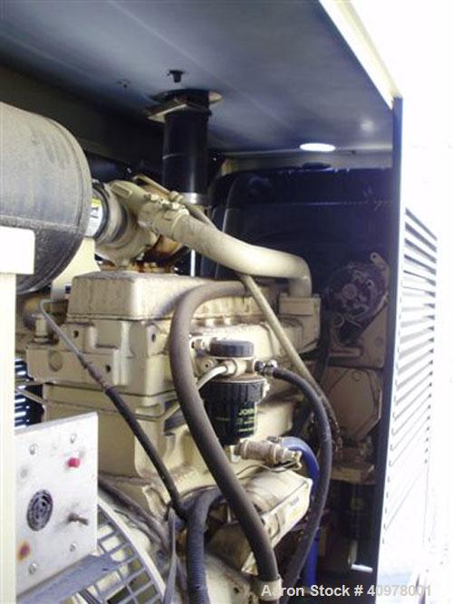 Used Kohler 80 kW diesel generator set, model 80REOZ. 3/60/277-480V. Includes Asco ATS, battery charger, block heater, weather enclosure, muffler and sub-base fuel tank. 51 hours. Year 2000.