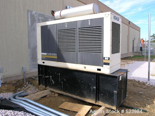 USED: Kohler 80 kW fast response diesel generator, model 80ROZJ.3/60/277-480V, 1800 rpm, 12 lead reconnectable. John Deere dieselengine, model CD6059T368922, weatherproof enclosure, 200 gallonsub-bas...