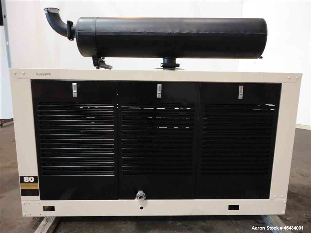 Used Kohler 80 kW Standby Natural Gas Generator Set, Model 80RZ72, Serial #388591. Ford LSG 875 engine rated 132 hp @ 1800 rpm, serial #07533 A-04-RH. 3/60/480V. Mainline circuit breaker. Coolant hea...
